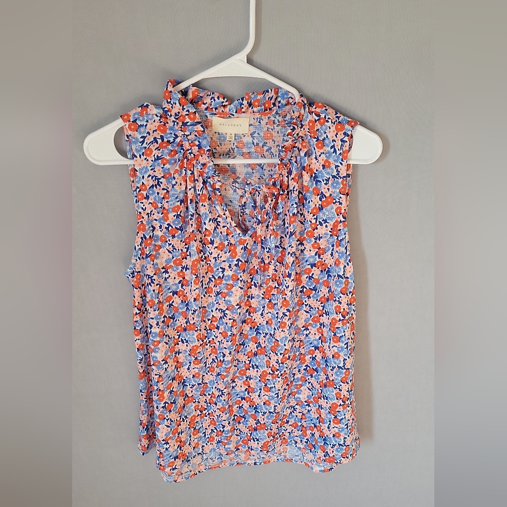 Melloday Floral blouse tank top